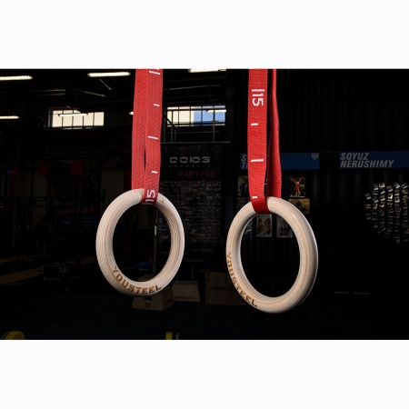 Купить Кольца гимнастические 32 мм красные стропы в Кинешме 